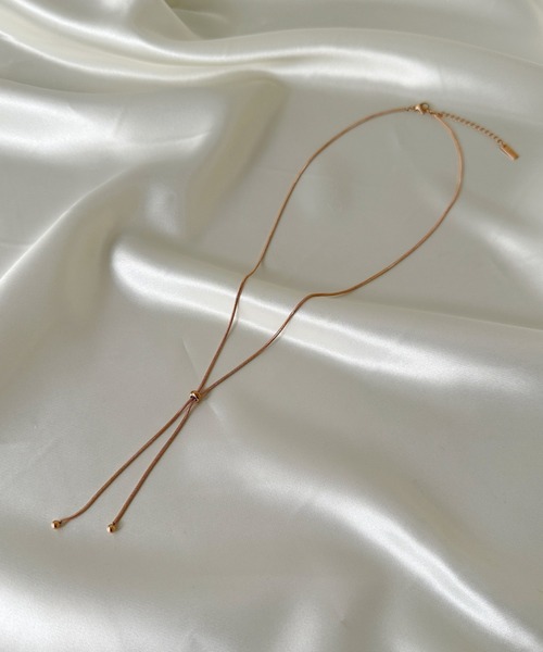 sowang（ソワン）の「【ステンレス】スライダーボウタイロングネックレス（ネックレス・レディース・シルバー/ゴールド/ピンク・FREE）」の19枚目の写真