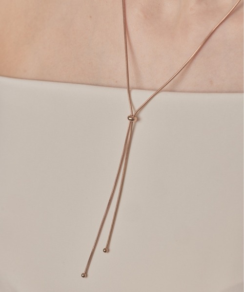 sowang（ソワン）の「【ステンレス】スライダーボウタイロングネックレス（ネックレス・レディース・シルバー/ゴールド/ピンク・FREE）」の17枚目の写真