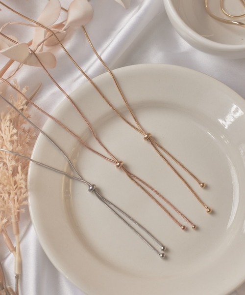 sowang（ソワン）の「【ステンレス】スライダーボウタイロングネックレス（ネックレス・レディース・シルバー/ゴールド/ピンク・FREE）」の13枚目の写真