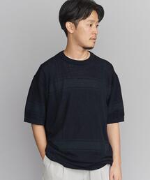 BEAUTY&YOUTH UNITED ARROWS | ドロップ チェック クルーネック ショートスリーブ ニット(ニット/セーター)