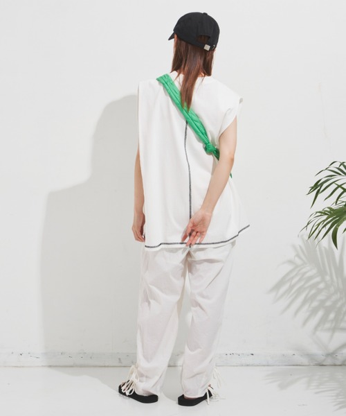 MERLOT（メルロー）の「サイドリボンナイロンパンツ（その他パンツ・レディース・ホワイト/ブラック/ピンク・FREE）」の9枚目の写真