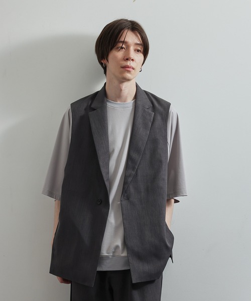 JUNRED(ジュンレッド)の「SET UP対応ドレープカチオンテーラードベスト(ベスト・メンズ・ダークグリーン/ライトグレー/チャコールグレー/ブルー系その他・S/L/M)」の8枚目の写真