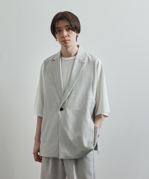 JUNRED(ジュンレッド)の「SET UP対応ドレープカチオンテーラードベスト(ベスト・メンズ・ダークグリーン/ライトグレー/チャコールグレー/ブルー系その他・S/L/M)」の10枚目の写真