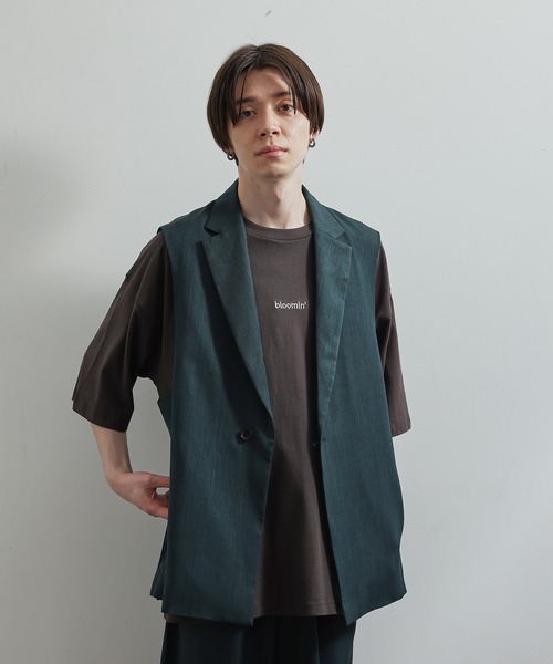 JUNRED(ジュンレッド)の「SET UP対応ドレープカチオンテーラードベスト(ベスト・メンズ・ダークグリーン/ライトグレー/チャコールグレー/ブルー系その他・S/L/M)」の14枚目の写真