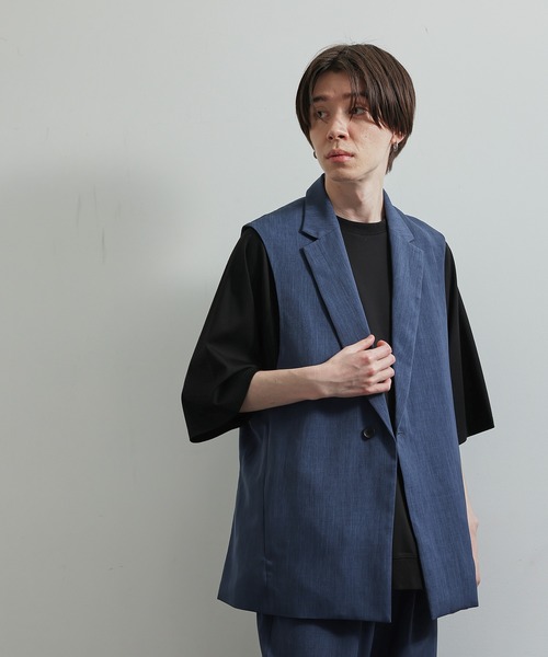 JUNRED(ジュンレッド)の「SET UP対応ドレープカチオンテーラードベスト(ベスト・メンズ・ダークグリーン/ライトグレー/チャコールグレー/ブルー系その他・S/L/M)」の19枚目の写真
