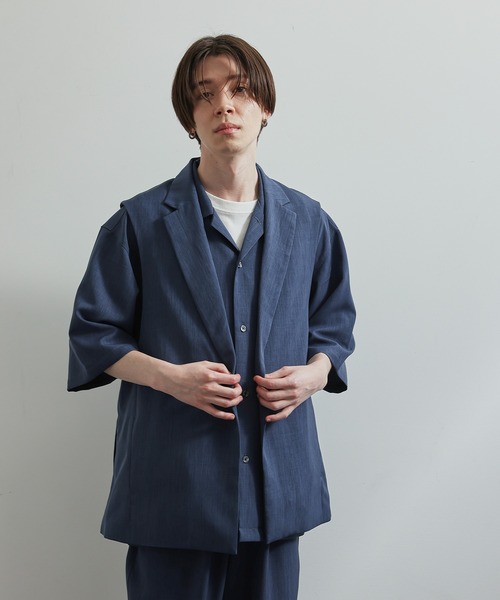 JUNRED(ジュンレッド)の「SET UP対応ドレープカチオンテーラードベスト(ベスト・メンズ・ダークグリーン/ライトグレー/チャコールグレー/ブルー系その他・S/L/M)」の22枚目の写真