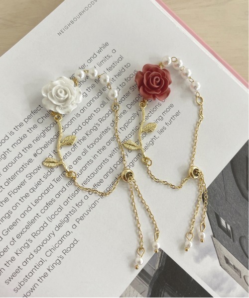 apres jour（アプレジュール）の「【apres jour×ARIAZ】ローズブレスレット（ブレスレット・レディース・ホワイト/レッド・FREE）」の6枚目の写真