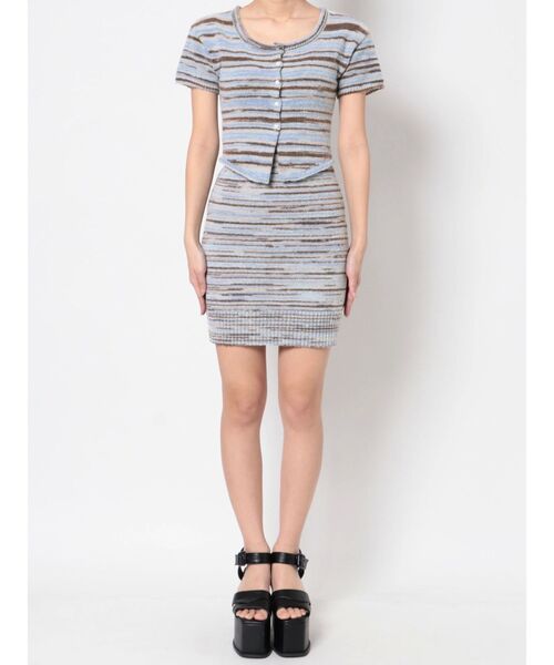 EMODA（エモダ）の「カラーストライプニットスカート（スカート・レディース・ブラック/レッド/ブルー・FREE）」の5枚目の写真