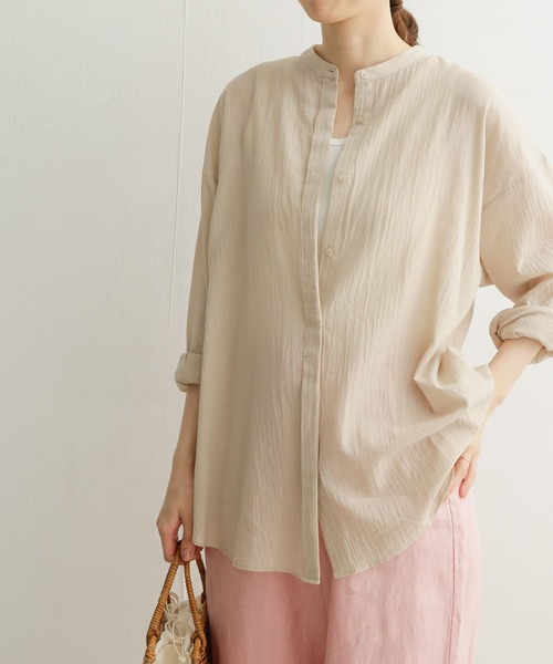 URBAN RESEARCH DOORS(アーバンリサーチドアーズ)の「コットンワッシャーワイドシャツ(シャツ/ブラウス・レディース・ブルー/ネイビー/ライトベージュ・MEDIUM)」の5枚目の写真