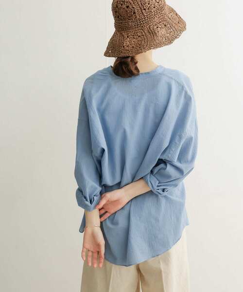 かぐれ 新品タグつき コットンワッシャーフリルワイドシャツ アーバン