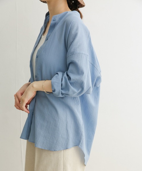 URBAN RESEARCH DOORS(アーバンリサーチドアーズ)の「コットンワッシャーワイドシャツ(シャツ/ブラウス・レディース・ブルー/ネイビー/ライトベージュ・MEDIUM)」の20枚目の写真