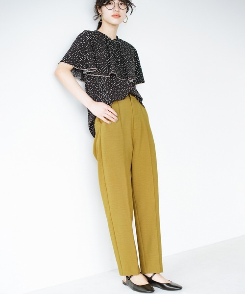 haco!（ハコ）の「お手入れも着心地も楽ちんが1番！部屋着感覚で着られてきれい見せが叶う　お仕事にも便利な撥水加工のストレートパンツ（その他パンツ・レディース・マスタード/ダークネイビー・SMALL/MEDIUM/LARGE/X-LARGE）」の7枚目の写真