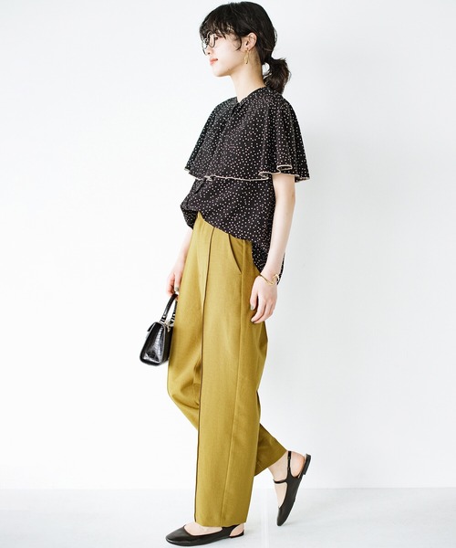 haco!（ハコ）の「お手入れも着心地も楽ちんが1番！部屋着感覚で着られてきれい見せが叶う　お仕事にも便利な撥水加工のストレートパンツ（その他パンツ・レディース・マスタード/ダークネイビー・SMALL/MEDIUM/LARGE/X-LARGE）」の10枚目の写真