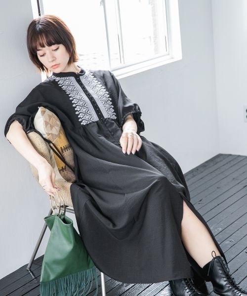 ルネ　襟付き　リネンワンピース　デニムライク(サイズ34) ルネ 襟付き リネンワンピース デニムライク(サイズ34) （2025年