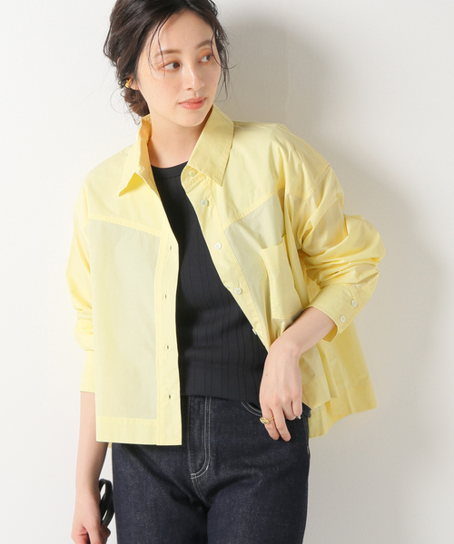 IENA(イエナ)の「【ROBERTO COLLINA/ロベルトコリーナ】ポプリンクロップドシャツ(シャツ/ブラウス・レディース・ブラウン/イエロー・FREE)」の2枚目の写真
