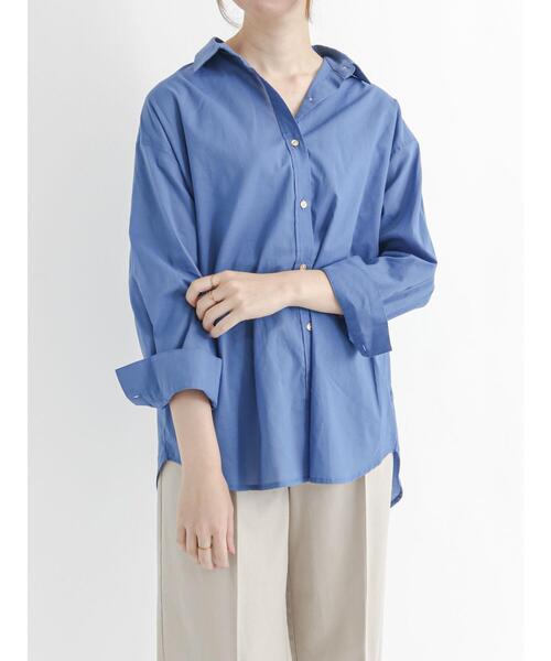 Te chichi（テチチ）の「コットンオーバーシャツ（シャツ/ブラウス・レディース・ブラック/ブルー/ベージュ/ピンク・ﾌﾘ-）」の5枚目の写真