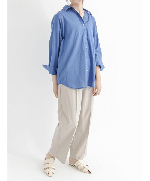 Te chichi（テチチ）の「コットンオーバーシャツ（シャツ/ブラウス・レディース・ブラック/ブルー/ベージュ/ピンク・ﾌﾘ-）」の7枚目の写真