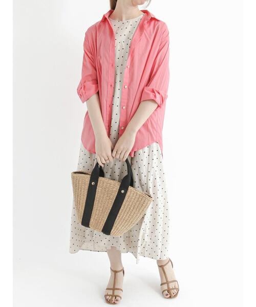 Te chichi（テチチ）の「コットンオーバーシャツ（シャツ/ブラウス・レディース・ブラック/ブルー/ベージュ/ピンク・ﾌﾘ-）」の8枚目の写真