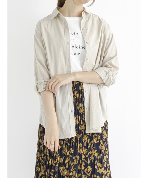 Te chichi（テチチ）の「コットンオーバーシャツ（シャツ/ブラウス・レディース・ブラック/ブルー/ベージュ/ピンク・ﾌﾘ-）」の2枚目の写真