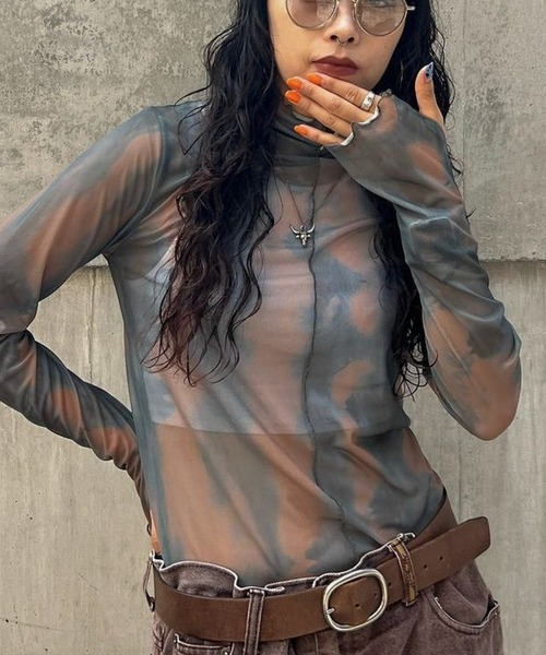 byYOUANCE（バイユアンス）の「ｼｱｰﾒﾛｳﾊｲﾈｯｸﾛﾝT（Tシャツ/カットソー・レディース・ターコイズブルー/オレンジ/グリーン/ブラック系その他/グリーン系その他/ブルー系その他/その他1/その他2/その他3/その他4・FREE）」の9枚目の写真