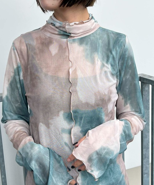 byYOUANCE（バイユアンス）の「ｼｱｰﾒﾛｳﾊｲﾈｯｸﾛﾝT（Tシャツ/カットソー・レディース・ターコイズブルー/オレンジ/グリーン/ブラック系その他/グリーン系その他/ブルー系その他/その他1/その他2/その他3/その他4・FREE）」の4枚目の写真