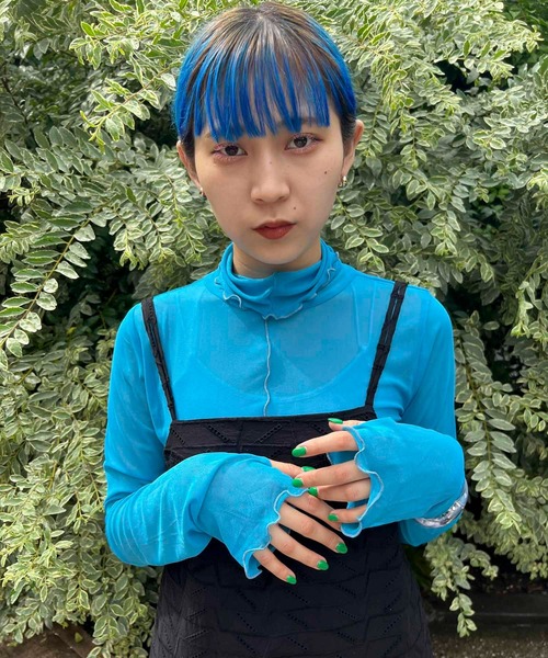 byYOUANCE（バイユアンス）の「ｼｱｰﾒﾛｳﾊｲﾈｯｸﾛﾝT（Tシャツ/カットソー・レディース・ターコイズブルー/オレンジ/グリーン/ブラック系その他/グリーン系その他/ブルー系その他/その他1/その他2/その他3/その他4・FREE）」の5枚目の写真