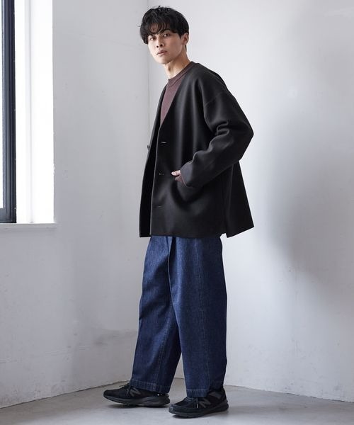 LOWRYS FARM（ローリーズファーム）の「ウールライクノーカラージャケット　281579（ノーカラーコート・メンズ・ブラック/ブラウン/アイボリー・MEDIUM/LARGE）」の22枚目の写真