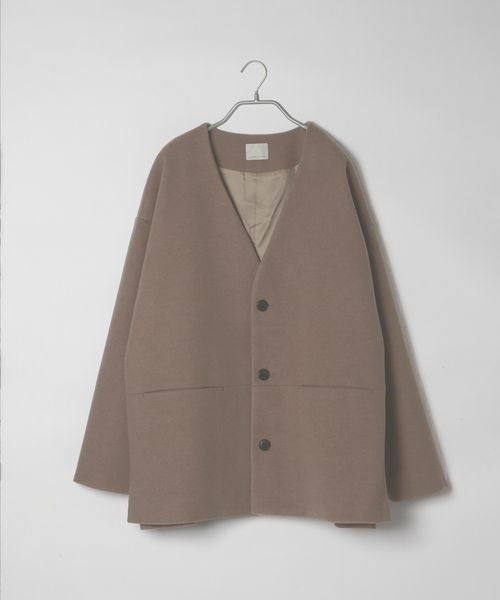 LOWRYS FARM（ローリーズファーム）の「ウールライクノーカラージャケット　281579（ノーカラーコート・メンズ・ブラック/ブラウン/アイボリー・MEDIUM/LARGE）」の16枚目の写真