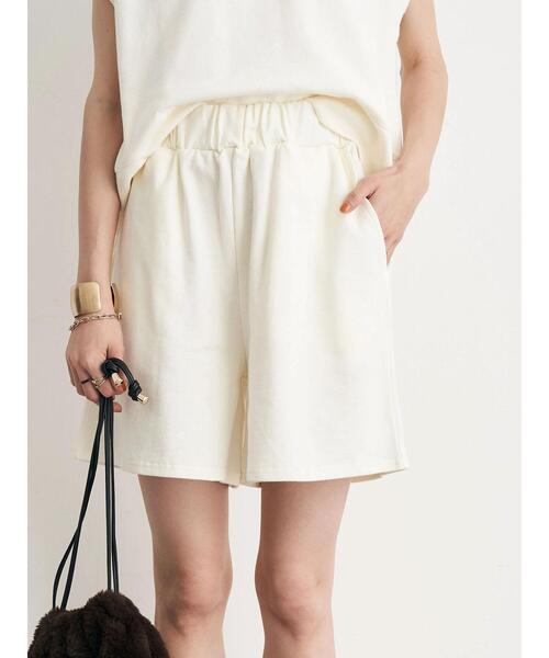 earth music&ecology（アースミュージックアンドエコロジー）の「ミニウラケショートパンツ（その他パンツ・レディース・アイボリー/ブラック・FREE）」の9枚目の写真