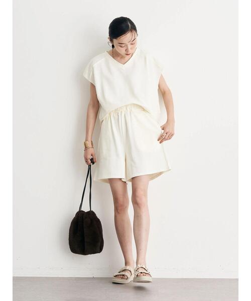 earth music&ecology（アースミュージックアンドエコロジー）の「ミニウラケショートパンツ（その他パンツ・レディース・アイボリー/ブラック・FREE）」の16枚目の写真