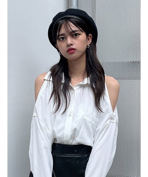 ENVYM（アンビー）の「パイピングベレー（ハンチング/ベレー帽・レディース・ブラック・FREE）」の3枚目の写真