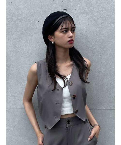 ENVYM（アンビー）の「パイピングベレー（ハンチング/ベレー帽・レディース・ブラック・FREE）」の8枚目の写真