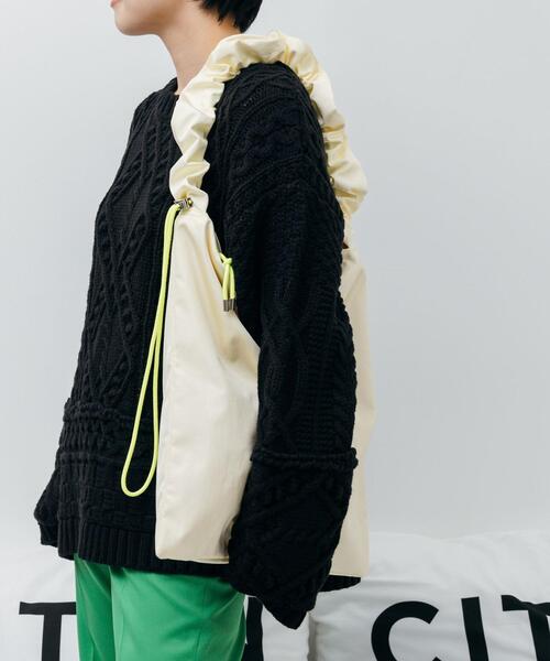 CITEN（シテン）の「＜CITEN＞2WAYシャーリング ショルダーバッグ（ショルダーバッグ・レディース・ブラック/クリーム・FREE）」の7枚目の写真