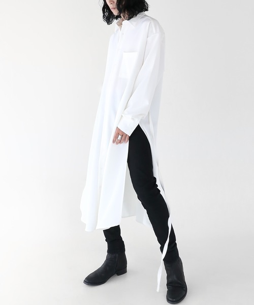 room306contemporary サイドスリットロングシャツ minsobi（ミンソビ）の「サイドスリットロングシャツ（シャツ/ブラウス