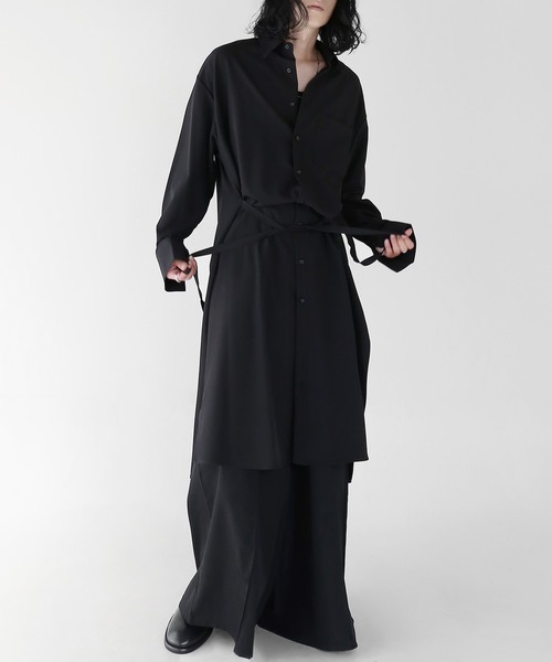 minsobi（ミンソビ）の「サイドスリットロングシャツ（シャツ/ブラウス