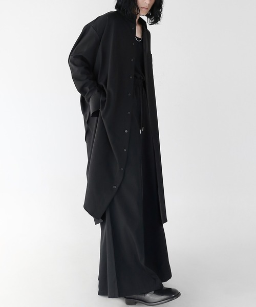minsobi ロングシャツ　コート　XL minsobi ロングシャツ コート XL フラワーロングシャツコート