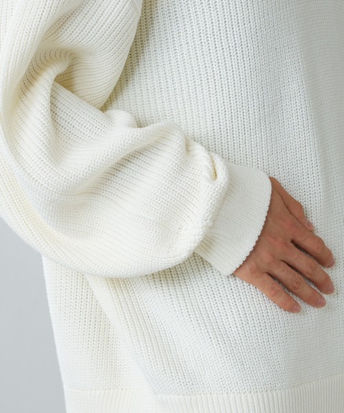 Lui's（ルイス）の「片畦バルーンクルーネックニット（ニット/セーター・メンズ・ホワイト/ブラック/ブルー/グレー・FREE）」の7枚目の写真