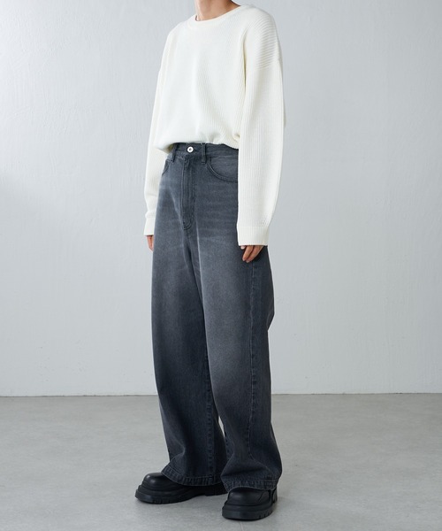 Lui's（ルイス）の「片畦バルーンクルーネックニット（ニット/セーター・メンズ・ホワイト/ブラック/ブルー/グレー・FREE）」の10枚目の写真