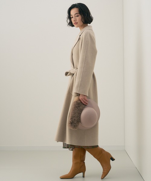 ANAYI ロングコート ピュアカシミア100%　ベージュ 38 ANAYI（アナイ）の「ピュアカシミヤダブルラップコート（トレンチ