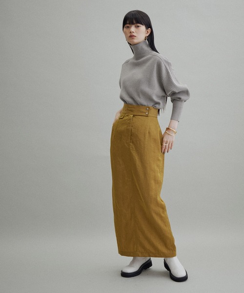 ADAM ET ROPE'（アダムエロペ）の「【WEB・一部実店舗限定】WOOL混リブタートル（ニット/セーター・レディース・チャコールグレー/ライトグレー/ベージュ/グリーン/ベージュ系その他・FREE）」の7枚目の写真