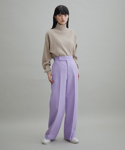 ADAM ET ROPE'（アダムエロペ）の「【WEB・一部実店舗限定】WOOL混リブタートル（ニット/セーター・レディース・チャコールグレー/ライトグレー/ベージュ/グリーン/ベージュ系その他・FREE）」の8枚目の写真