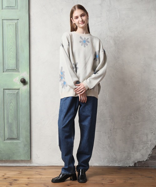 【Hyper Couture】デイジー オーバーサイズ ニット 3Lサイズ セール】DAISYFLOWER OVERSIZED KNIT/7Gボリュームニット デイジー柄