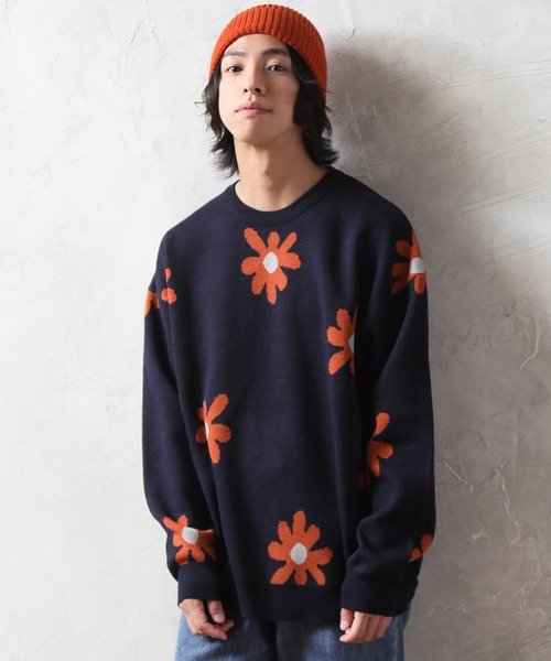 【Hyper Couture】デイジー オーバーサイズ ニット 3Lサイズ セール】DAISYFLOWER OVERSIZED KNIT/7Gボリュームニット デイジー柄