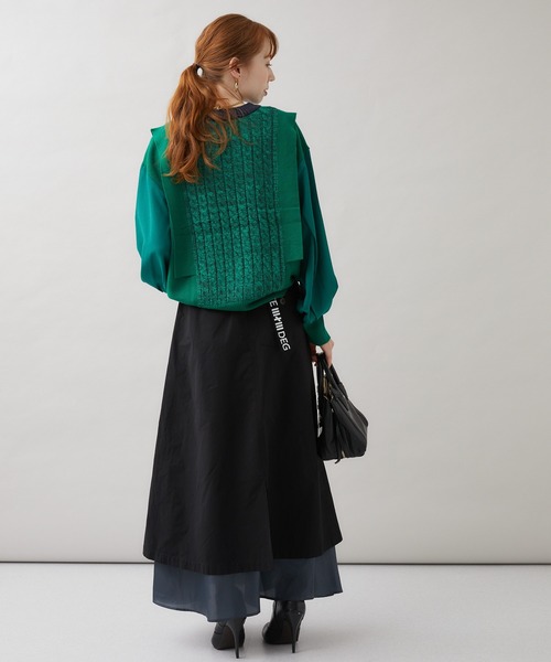 1％（イチ パーセント）の「1% 多柄編みニット（ニット/セーター・レディース・チャコールグレー/グリーン/アイボリー・FREE）」の11枚目の写真