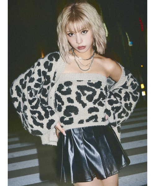 EGOIST（エゴイスト）の「ヒョウ柄シャギーニットカーディガン