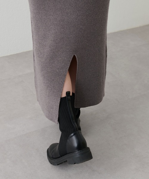 シャギーカーディガン　プチハイニットワンピースセット natural couture（ナチュラルクチュール）の「大人上品な主役コーデ