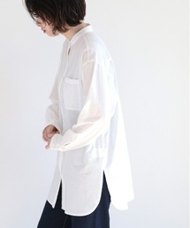 cepo | バンドカラー とろみロングシャツ(シャツ/ブラウス)