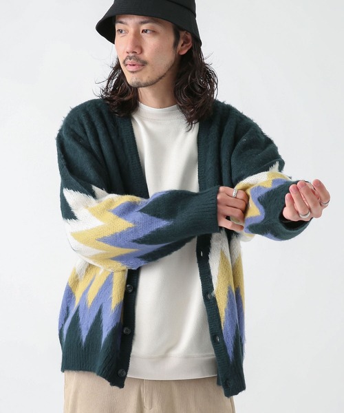 TOWNCRAFT（タウンクラフト）の「『別注』TOWNCRAFT×Sonny Label　ジャガードカーディガン（カーディガン/ボレロ・メンズ・イエロー系その他/ブラウン系その他/グリーン系その他・MEDIUM/LARGE）」の9枚目の写真