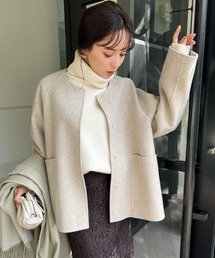 anuans　アニュアンス　ノーカラーリバーショートコート 　ウール　サックス 70907626b_14_d_215.jpg