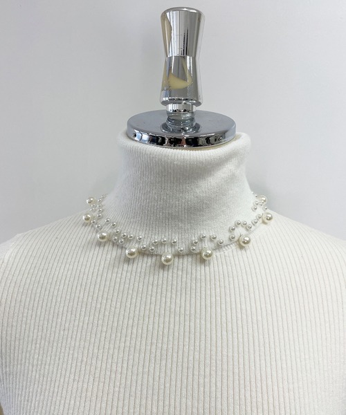 ANDGEEBEE（アンジービー）の「パール付きタートルニット（ニット/セーター・レディース・ブラック/ホワイト・MEDIUM）」の11枚目の写真